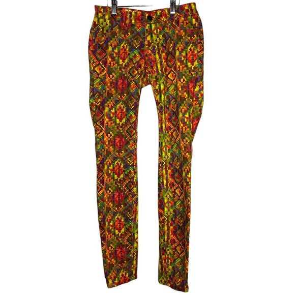 princess vera wang Denim - Vintage Princess Vera Wang Born to Rule Pixel Pattern Design Jeans Size 0